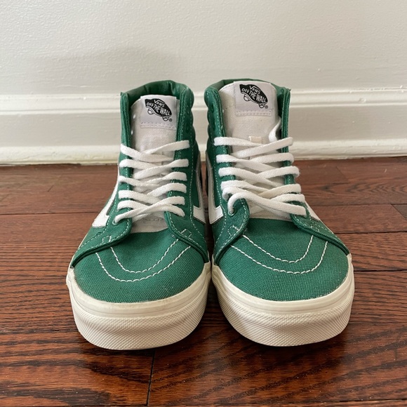 Vans Shoes - High Top Green and White Vans